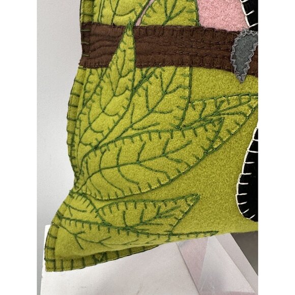 Jan Constantine England 100% Wool Thrown Pillow Feathers Filled Tropical Toucan - Picture 6 of 11